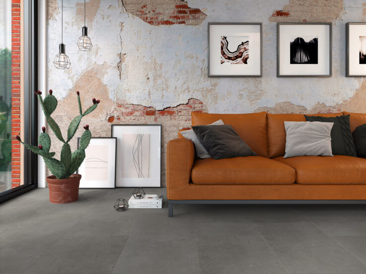 kamer met grijze pvc tegelvloer vivafloors