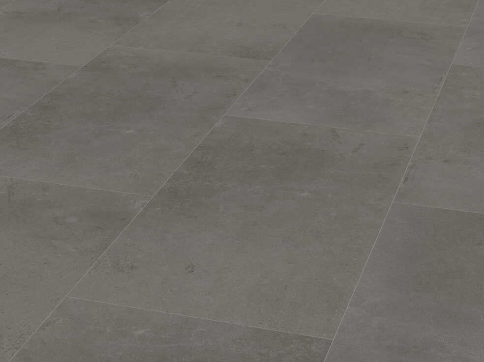 pvc grijze tegel vloer 1810 van vivafloors schuin perspectief