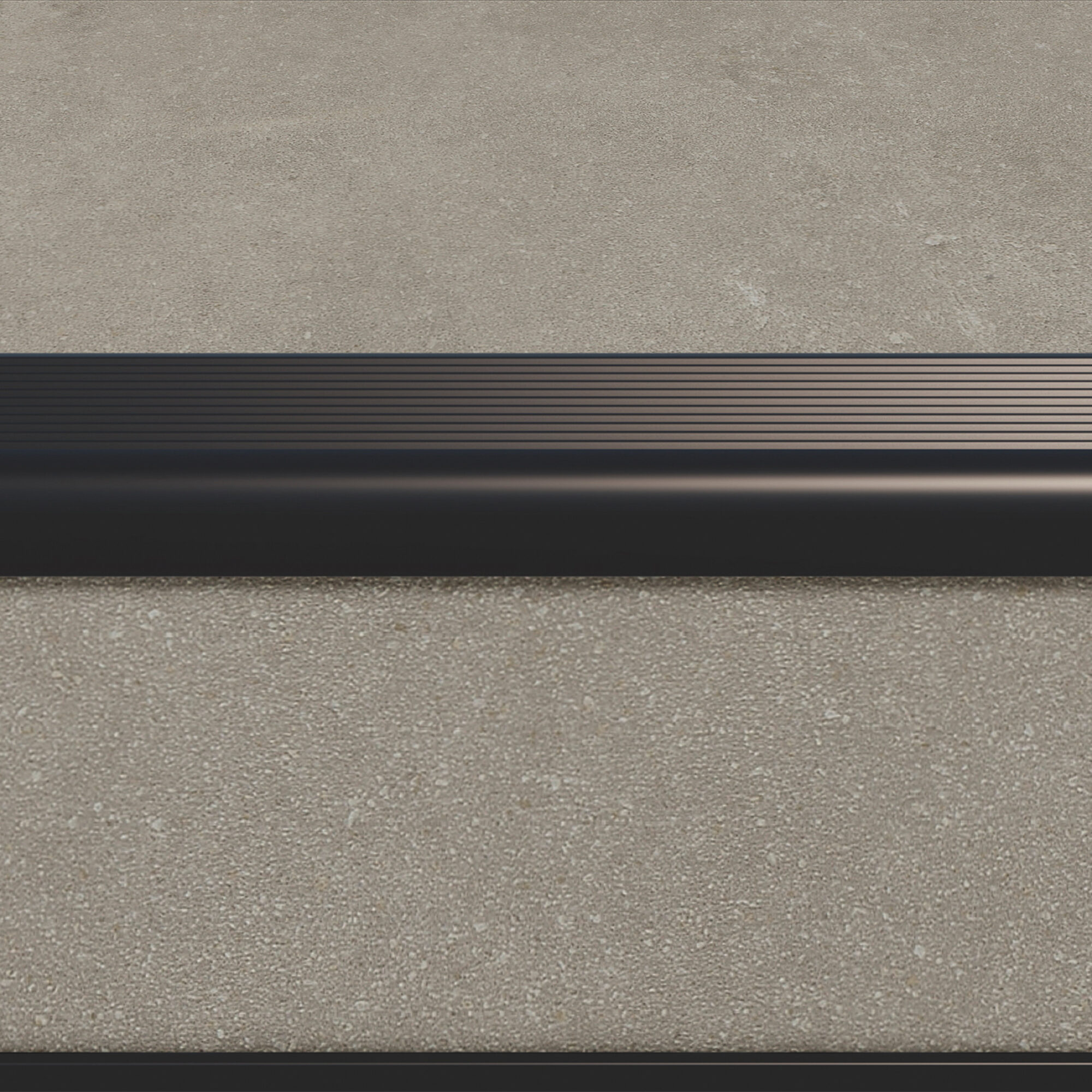 close up 1820 grijze traprenovatie met zwart profiel