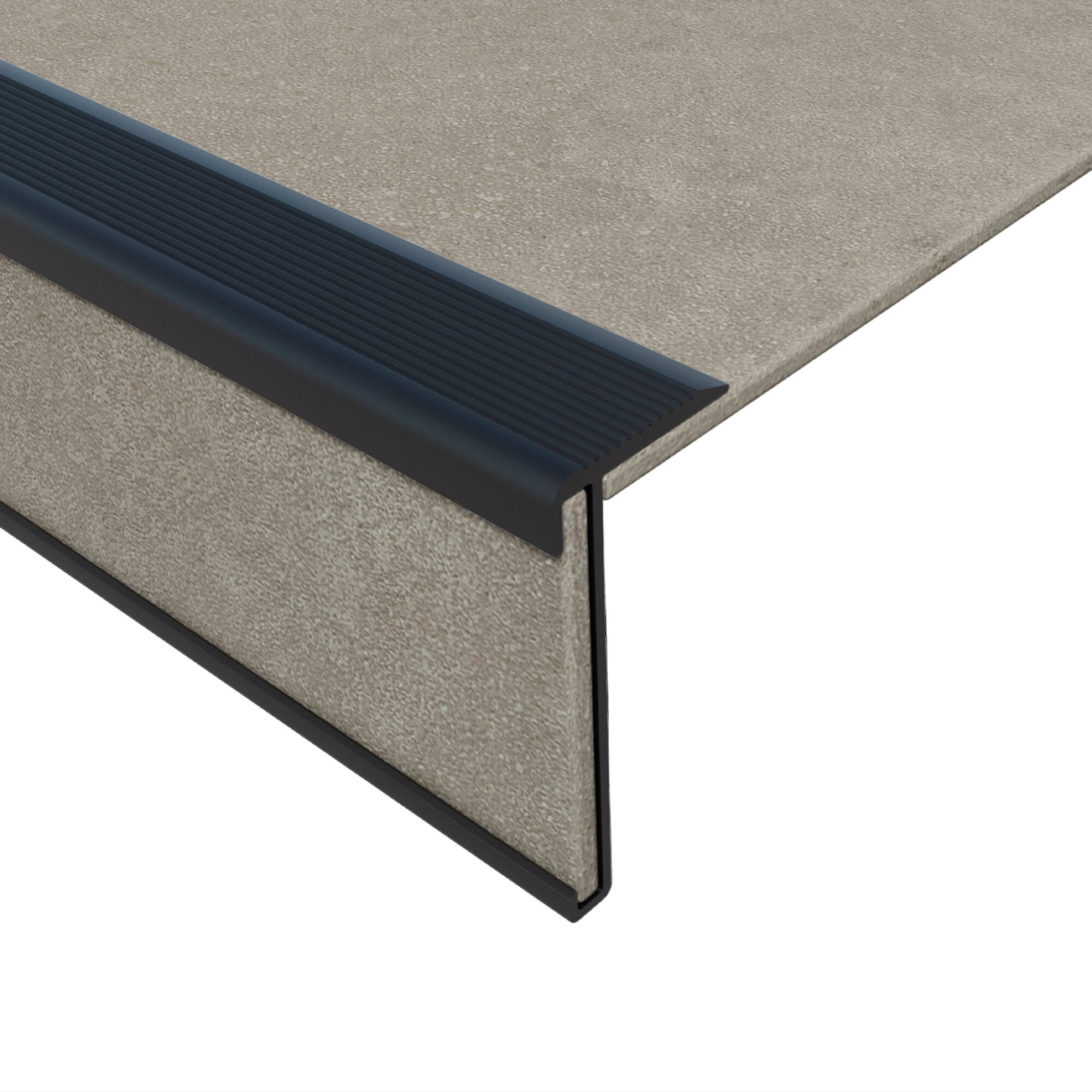 1820 grijze traprenovatie met zwart profiel