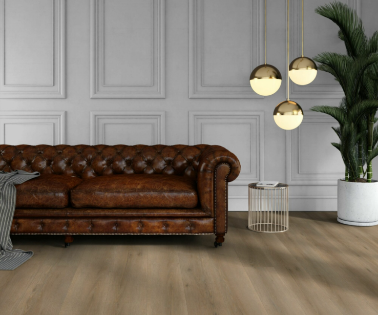 Bruine eikenhouten PVC-vloer van Vivafloors, model Eiken 6860.